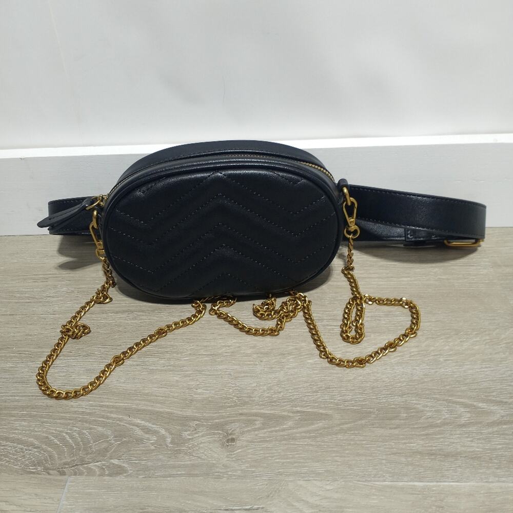 Herald Black Chevron Quilted NWOT Convertable Beltbag Or Crossbody Purse